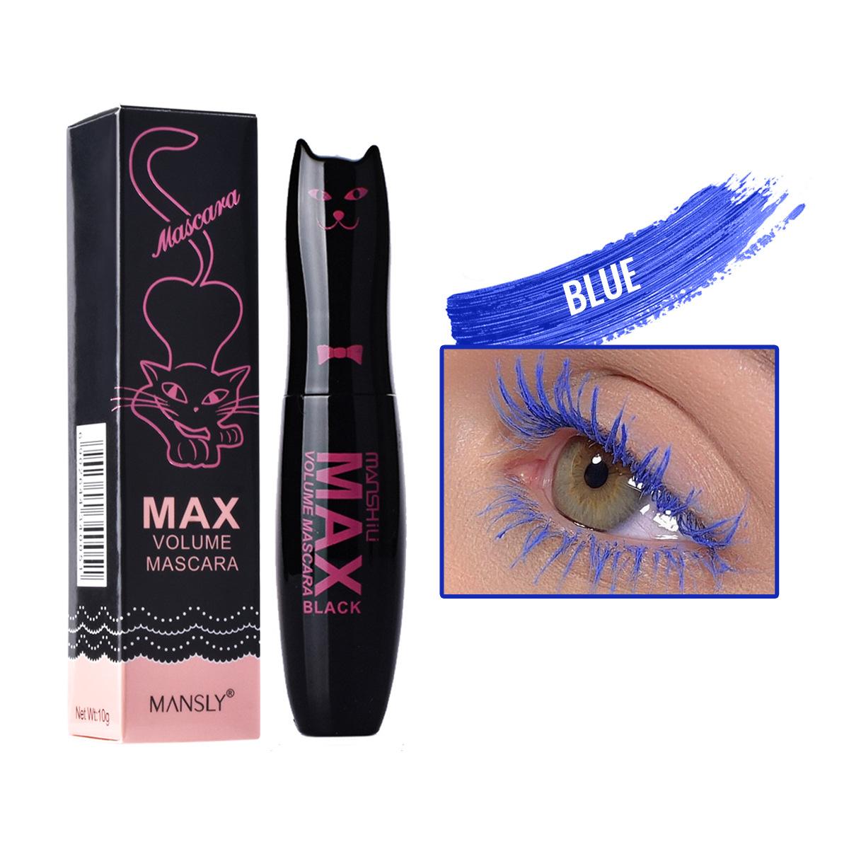 

Eye Makeup Color Mascara Waterprof Quick-drying Eyelash Curling Lengthening Makeup Eyelashes Party Stage Use Blue-1 piece