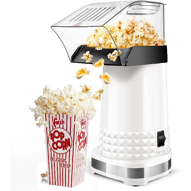 Hot Air Popcorn Maker Machine, 1200W Fast Making Electric Popcorn Machine with Measuring Cup and On/Off Switch, BPA Free, Oil-Free, ETL Certified 90%