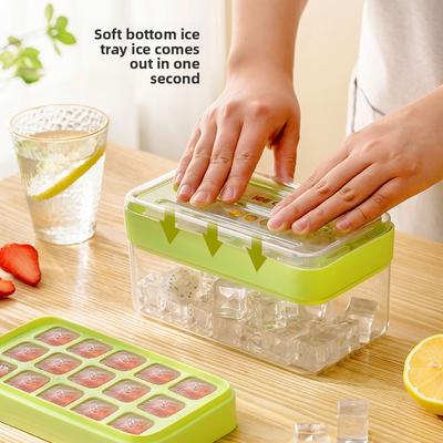 קופסת קרח רב-שכבתית לשימוש ביתי בדרגת מזון, לשיחרור קל, עם מכסה