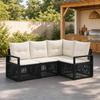 Garden Sofa Set 4 Pcs Black Poly Rattan