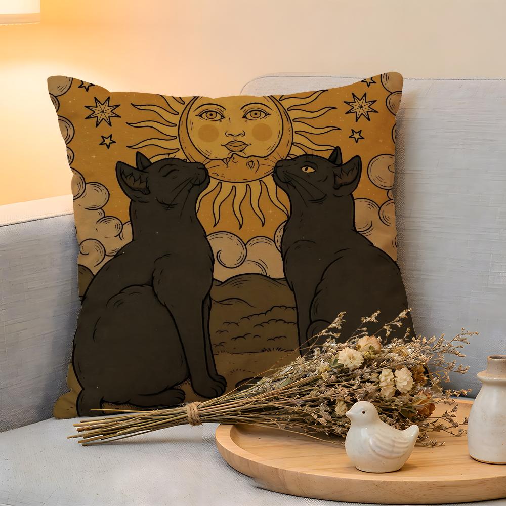 

Cushion Cover Linen SkinFriendly Soft Decorative Case for Sofa Home Decor Muchastyle Cat Tarot Pillow cover 30x30cm