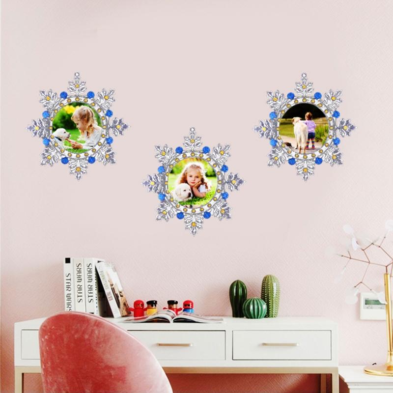 Photo Frame Decoration Silicone Mold Snowflake Mirror Epoxy Mold Resin Casting Pendant Mold Suitable for Diy Crafts