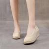 2025 Korean Style Women's Wedge Heel Shoes - Spring/Autumn Pointed Toe Straw Braided Work Shoes