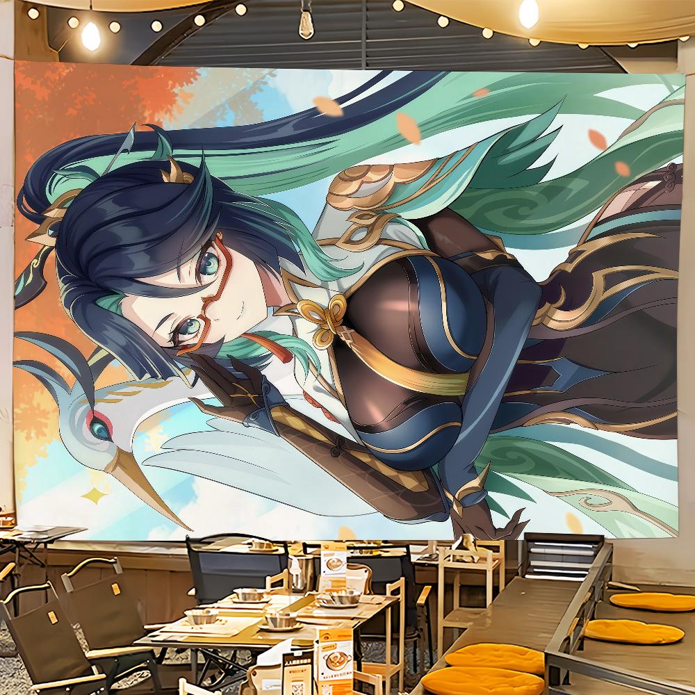Genshin Impact Xianyun Game Art Flag For Room Dorm Camping Party Hogar Garage Living Room Bedside Wall Decor Banner Gift