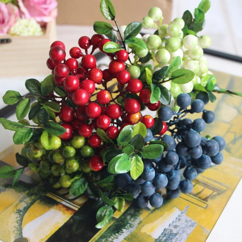3Pcs Mini Artificial Berry Flower Christmas Fruit Fake Berry Simulation Foam Flower Decoration Wedding Family Table Arrangement