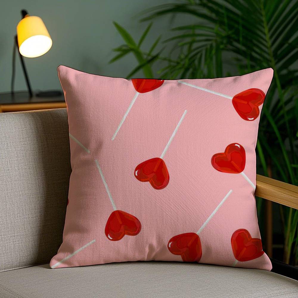 

Sweet Iove Family Companionship Gift Pillow Case Anti-dustmite Pillowcase Invisible zipper silky short plush Sofa cushion cover 12x12Inch