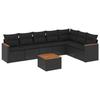 VidaXL Salon de Jardin avec Coussins 8 pcs, Canapés de Terrasse, Ensemble de Meubles de Patio, Mobilier d'Extérieur, Noir 3258436