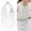 Faux Pearls Necklace and Earrings Set Fashionable Women's Faux Pearls Statement Necklace and Earrings Jewelry Set