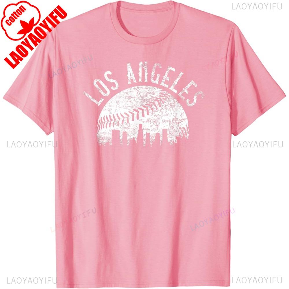 Los Angeles Baseball Creative Design TShirt LA Pride Fashion Classic Printed Tshirt Men Women Summer Casual Cotton Short Sleeve