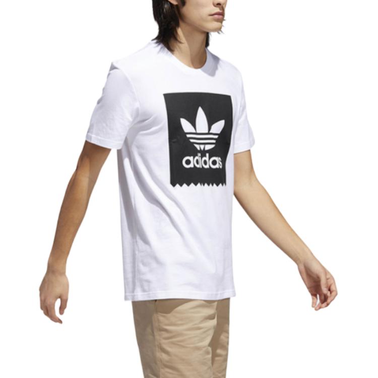 adidas Originals T Shirts Men's Black White Crew Neck Moderate Straight Fit CW2336-