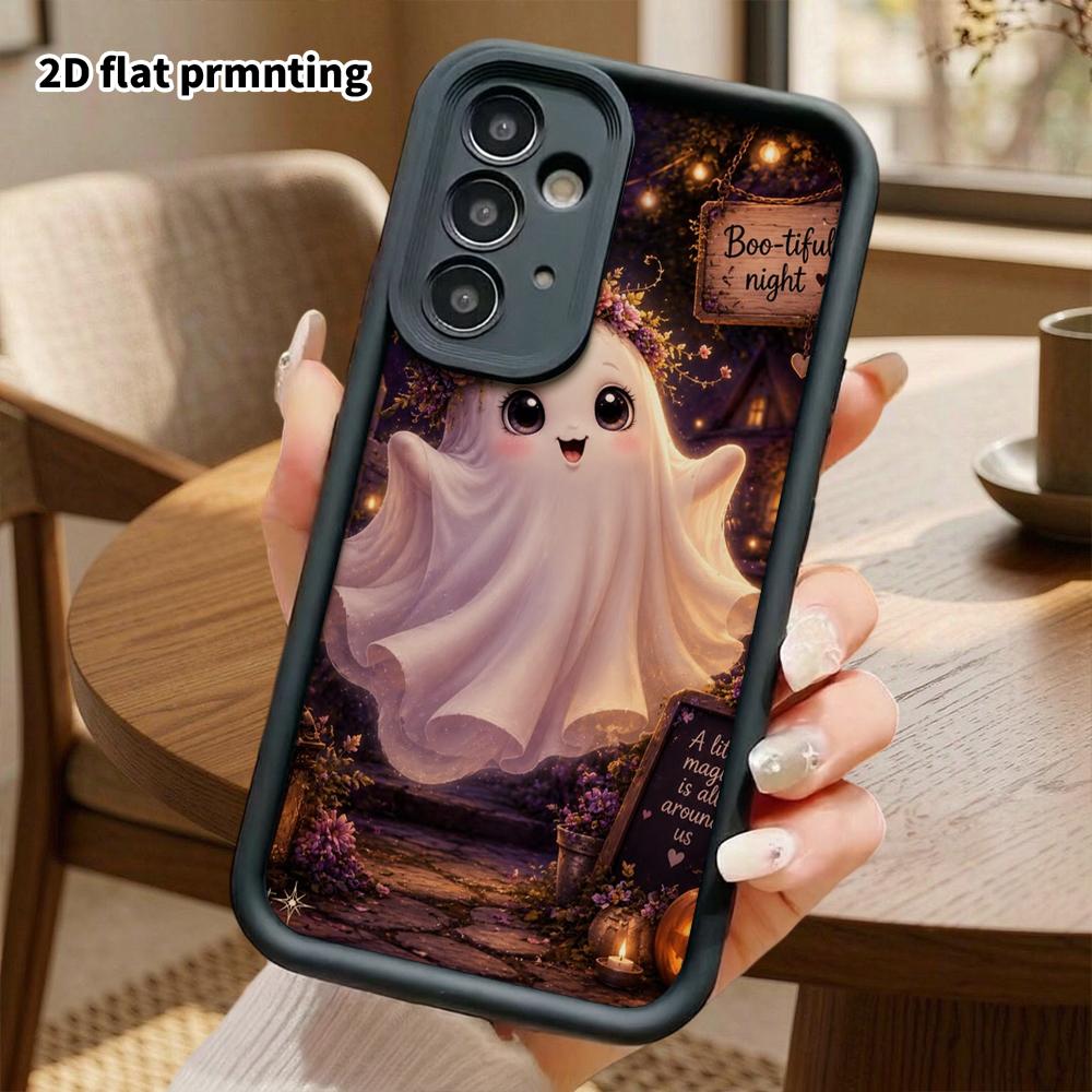 Phone Case: 2D Flat Samsung Galaxy A34 A35 M05 M06 S20 S22 S21 FE Plus 5G Tiered Protective Case, Pastoral Ghost, Christmas and Halloween Gift