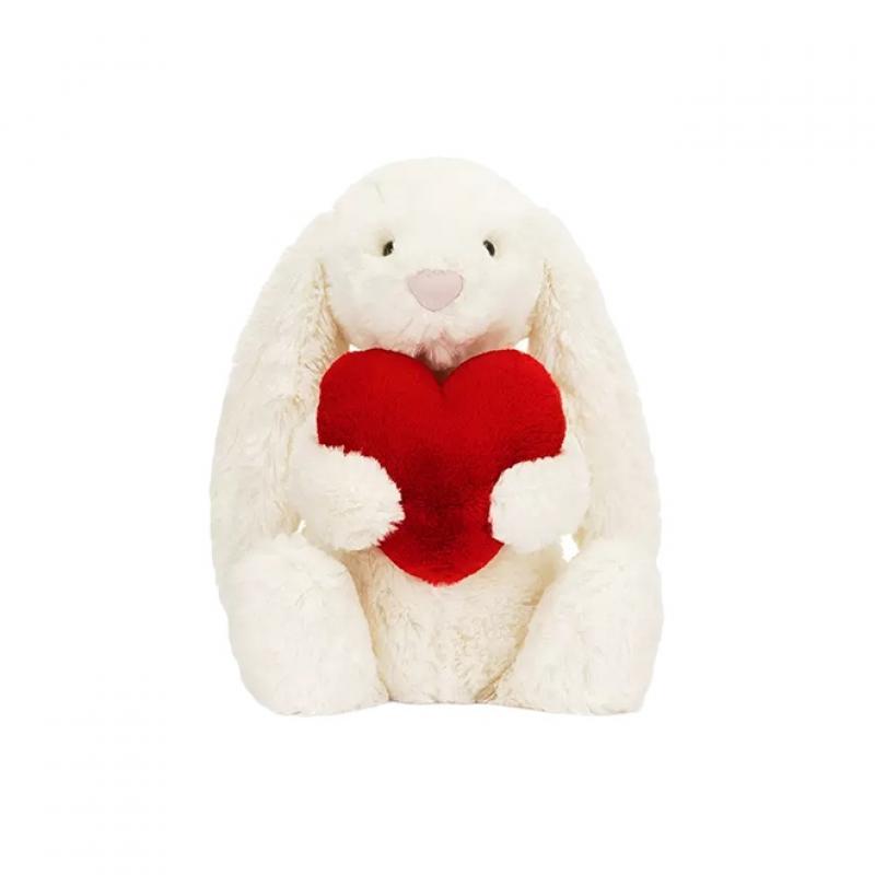 JELLYCAT Valentinstag Bonnie Hase Rotes Herz Puppe Plüschtier 18/31cm Höhe