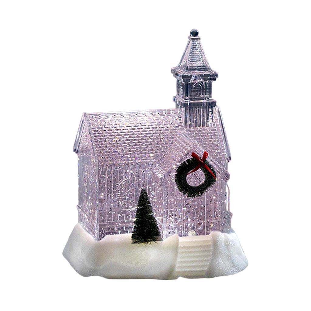 Christmas Snow Globe Lantern Musical Christmas Decor Gift with Light Music Festive Music Box for Party Farmhouse Home Desktop