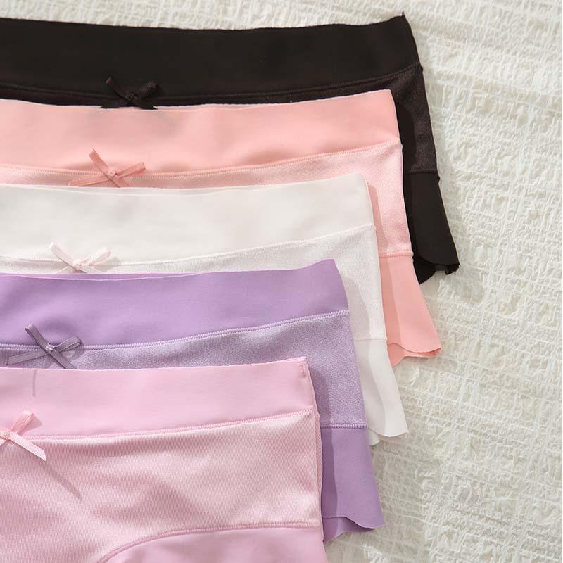 Large Size Women Underwear Cotton Briefs Women Solid Color Underwear Simple Women Mid-waist  Briefs Breathable Antibacterial Women Underwear