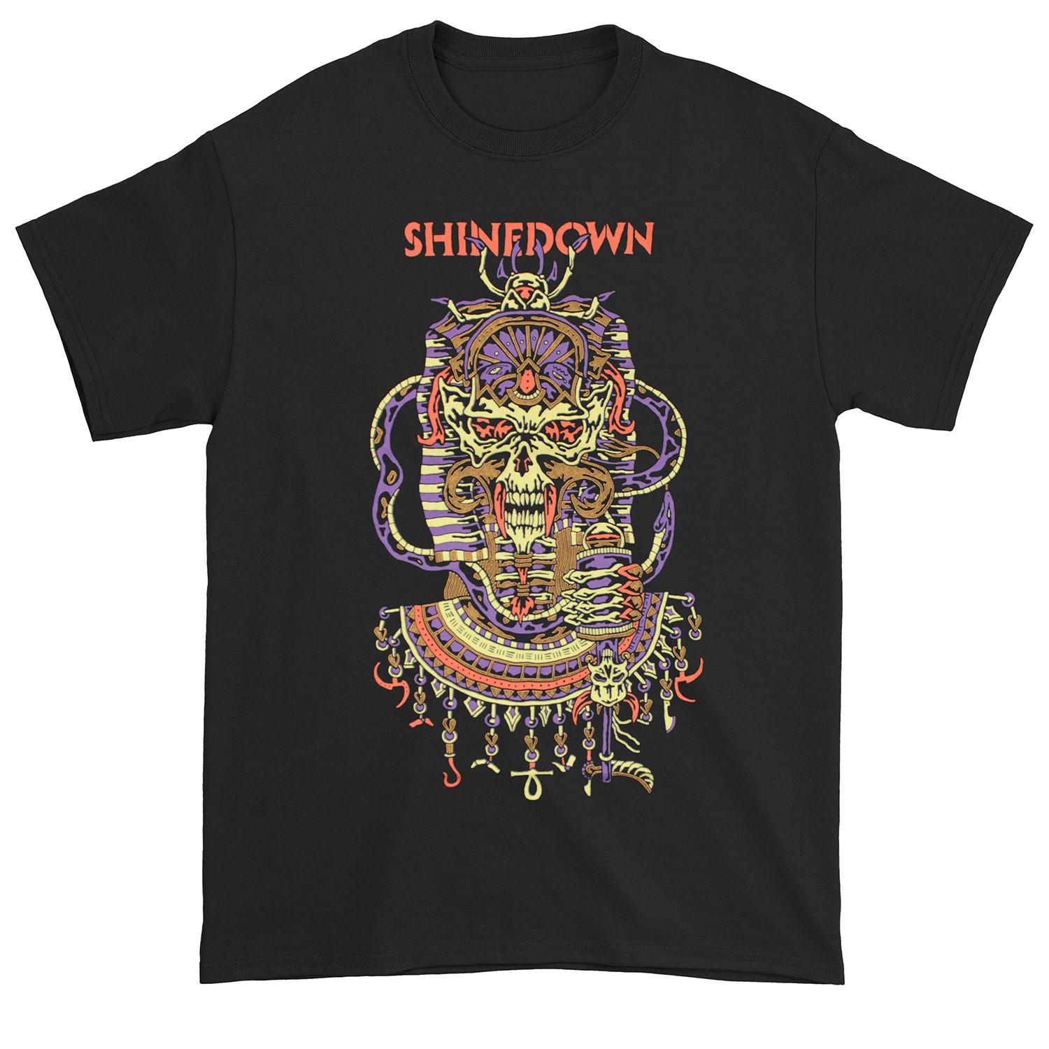 Men s Shinedown Planet Zero Skull Art & Logo T-shirt X-Large Black XL