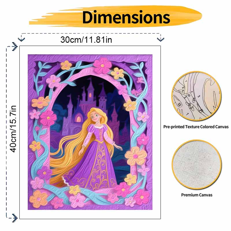Disney Rapunzel Oil Painting Hand Painting Art Kit Coloring Painting Handmade Diy Home Decoration Gift