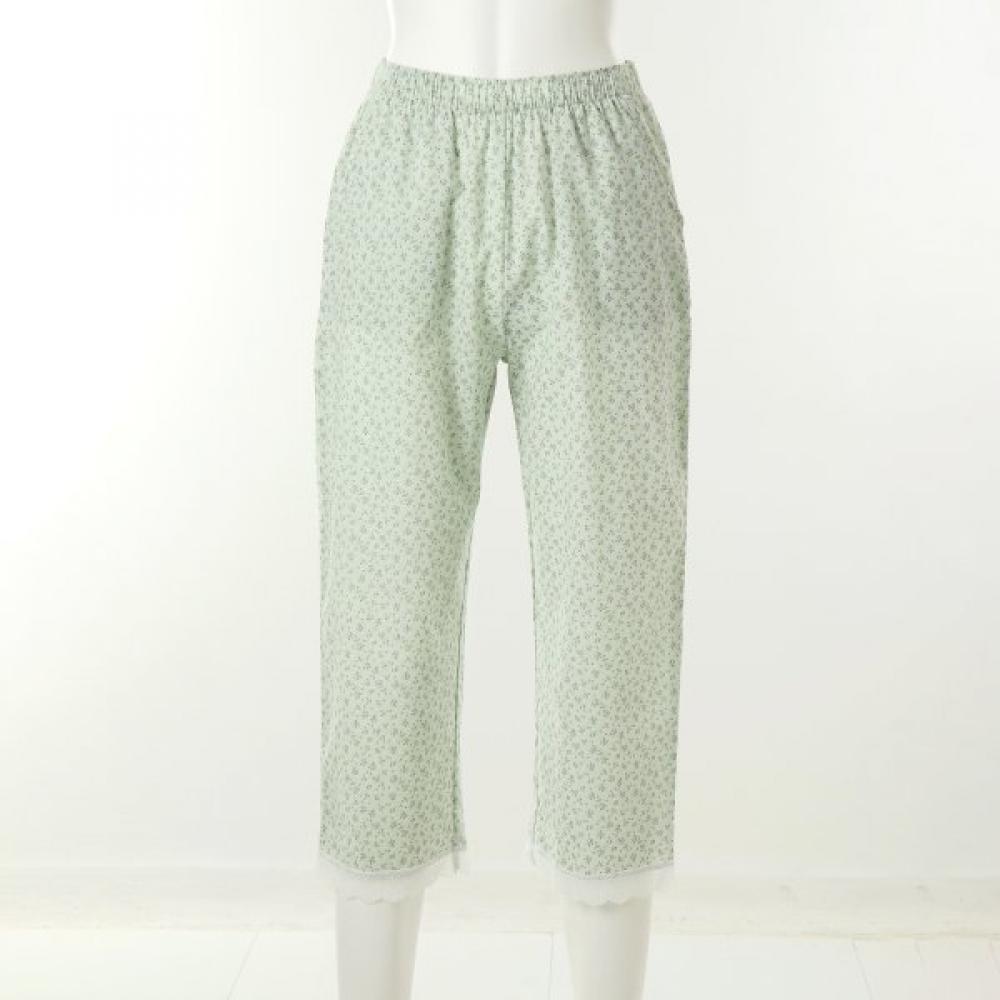 Venus 80s Cotton Asami Flower Print Indoor Pants[vepa102w] minted/85