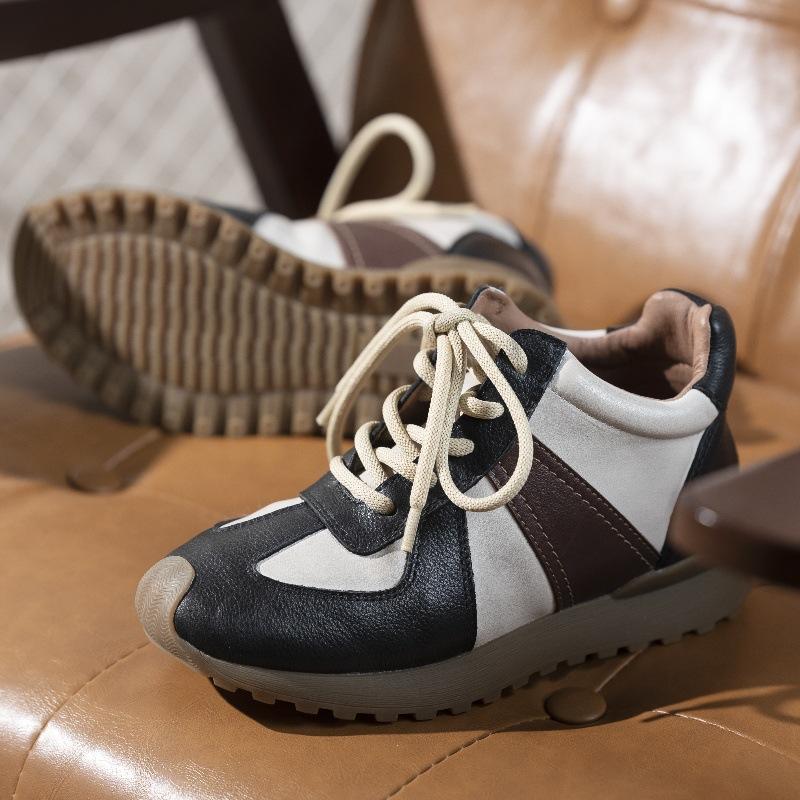 Skórzane niemieckie buty treningowe damskie aksamitne, termiczne, codzienne buty z wysokiej cholewki, pierwsza warstwa skóry bydlęcej, nowe buty sportowe damskie