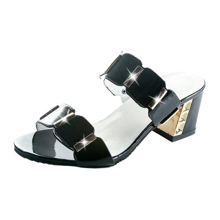 2025 Large Size Fashion Women's Shoes Korean Version Trend Thin Open-toed Thick Heel High Heels Sandals Women's Summer