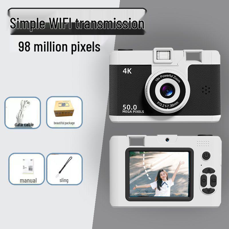 9800W Retro Digitalkamera mit Dual-Objektiv: HD-Foto & Video für Studenten