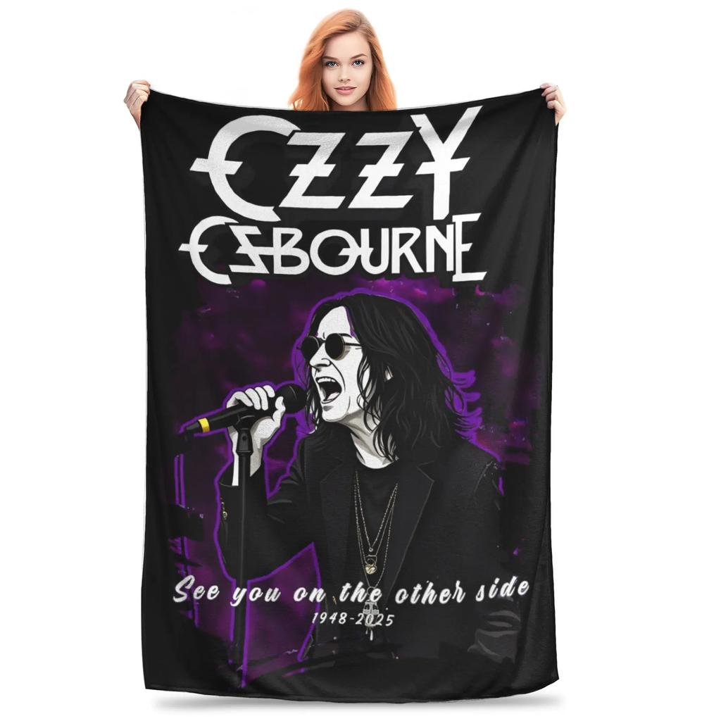 Ozzy Osbourne  Tribute Throw Blanket Black Sabbath Rock Band Plush Couch Blanket x Inches Multisize Bedspread