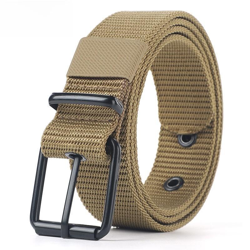 Minimalist Stylish Design Men Lightweight Woven Canvas Belt With Metal Clasp