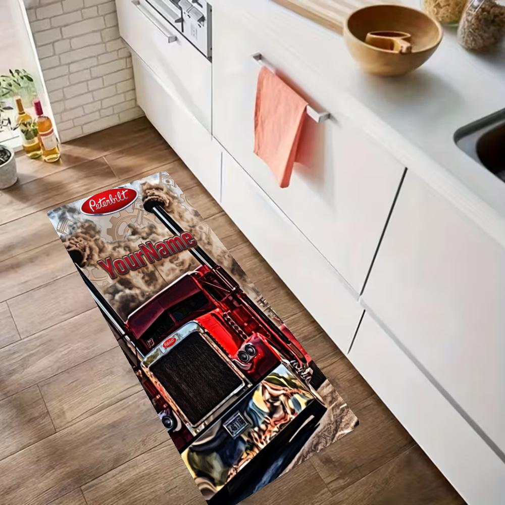 Peterbilt Heavy Trucks Customize Your Name Kitchen Rug Runner Rug Laundry Mat Hallway Entryway The Best Gift Choice