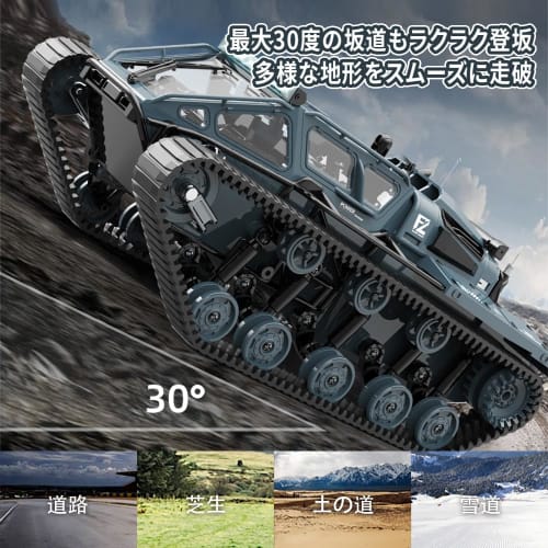 Ritaosan Caterpillar RC Car for Kids, Popular Off-Road RC Tank, 27cm, High-Speed, 2.4Ghz, 360 Rotation, LED Lights, Openable Doors, Rechargeable, Inc