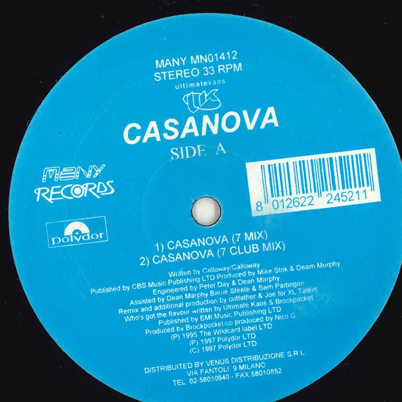 

12inch Record CASANOVA - Casanova MN01412 MANY 1997 Italy Dance & Electronica Used