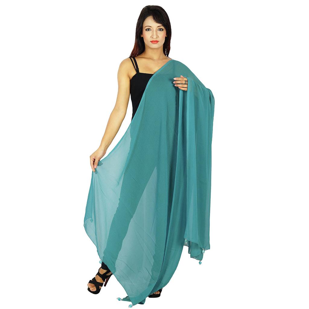 Long Stole Chiffon Blend Dupatta Neck Wrap Women Indian Scarves Chunni