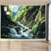 Mountain Forest Waterfall Theme Digital printing polyester wall hanging tapestry decorative Living room bedrooms background gift