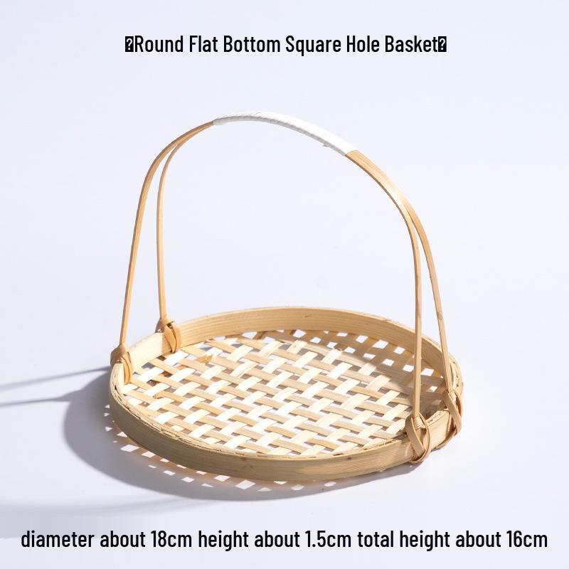 Kreativer Bambus-Webkorb: Kleines Tablett mit Griff für Tee, Snacks oder Gebäck