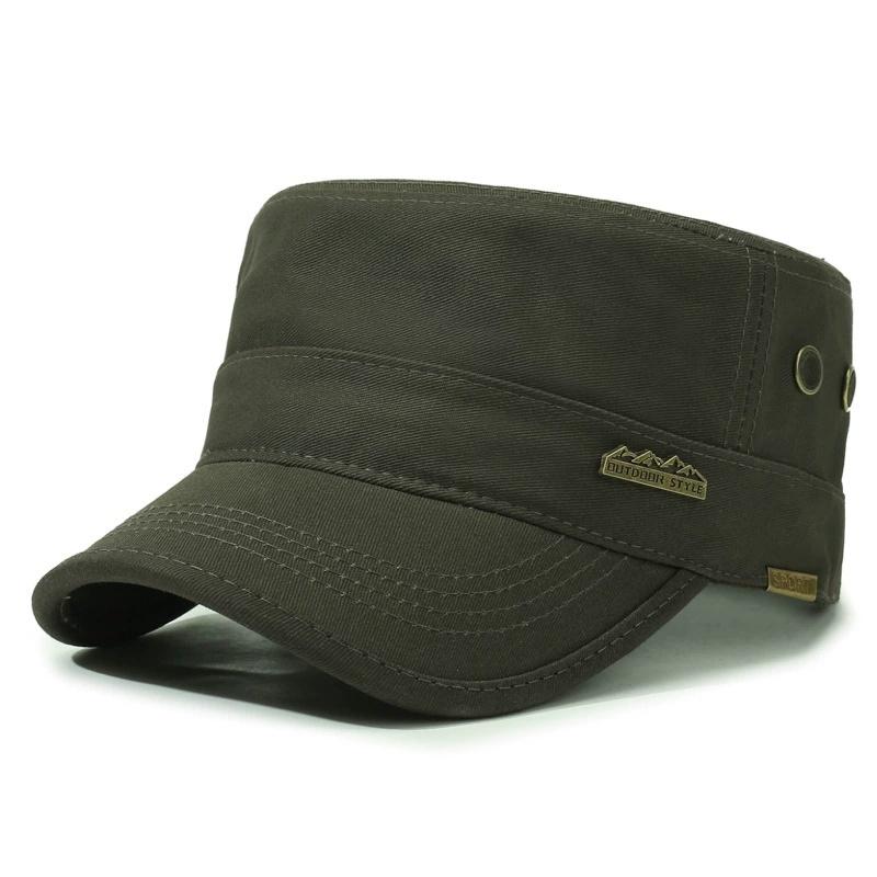 New Four Seasons Flat Top Hat Men'S Simple Cotton Peaked Hat Fashion Baseball Cap Casual Cap, Commuter Sunshade Hat