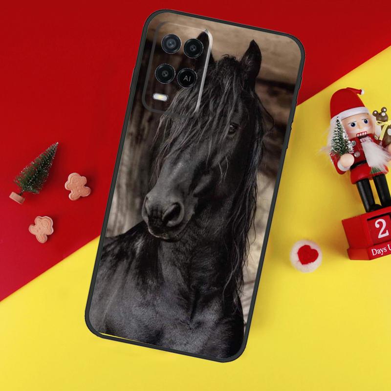 

Beautiful Black Horse Case For Oppo A38 A18 A58 A78 A98 A74 A94 A54 A80 A60 A40 A96 A76 A16 A15 A17 A57 A5 A6 Pro OPPO A98 5G
