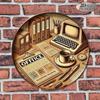 Vintage Metal Wall Art Sign for Office Cafe Decor