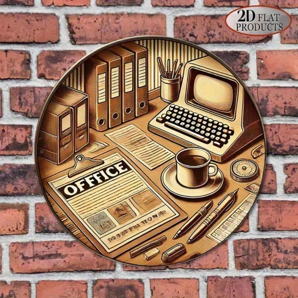 Vintage Metal Wall Art Sign for Office Cafe Decor