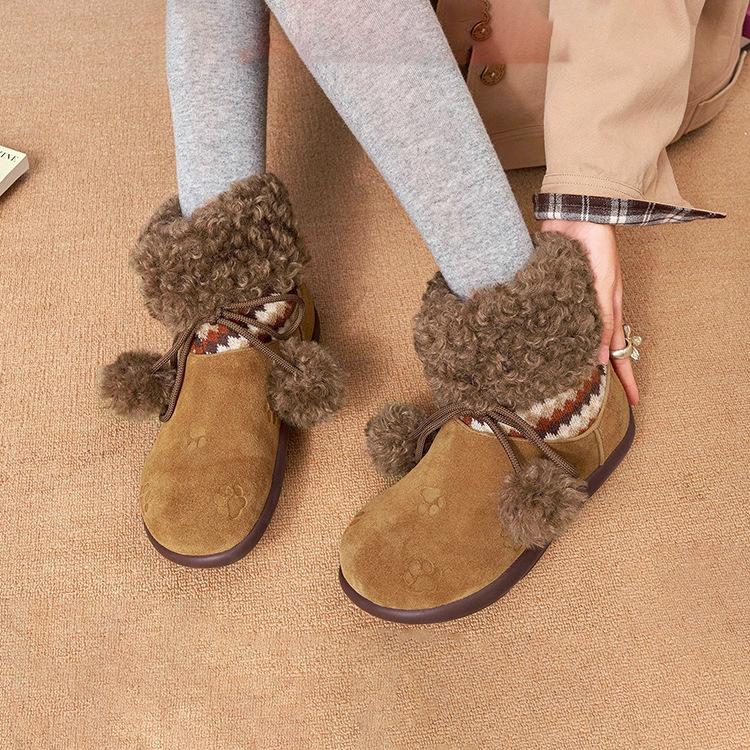 Mazurism winter new thick-soled velvet snow boots casual warm short boots fluffy cotton shoes