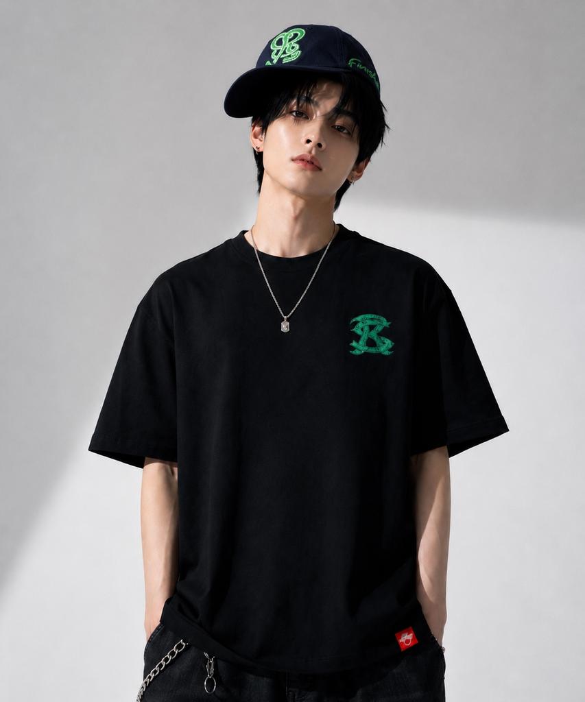 Seuteijial Sr Vintage Printed Short Sleeve T-Shirt [Black]