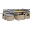 VidaXL Garden Lounge Set with Cushions 7 Pcs, Patio Sofas, Patio Furniture Set, Outdoor Furniture, Beige 3275705