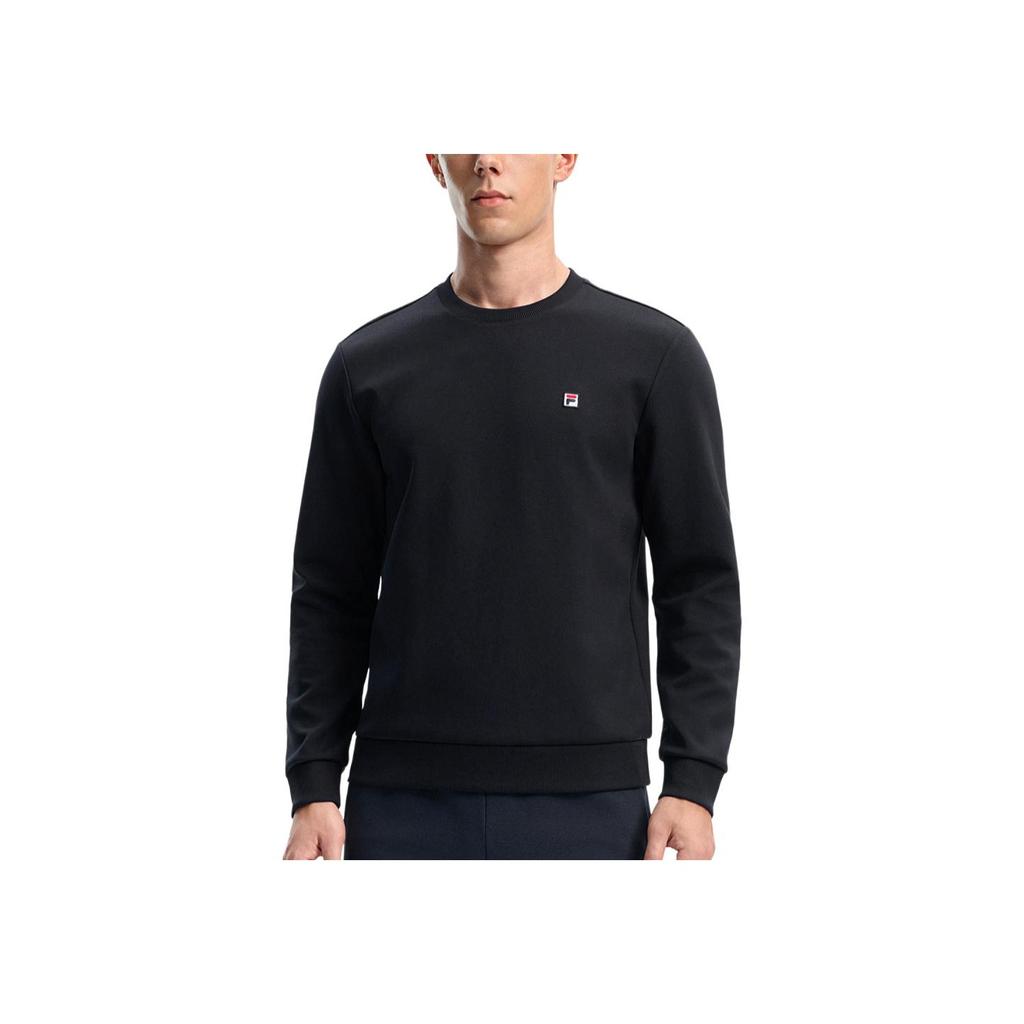 Fila Athletics Logo Tennis Sport Antibacterial Warm Knitted Long Sleeve Sweatshirt Men Sweatshirt A51M543201F-NV
