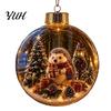 Shatterproof Plastic Spheres Glowing Christmas Story Ornament, Mini Holiday Scene In Ball, Light Up Decorative Ornaments for Home Clear Ball Xmas Tree