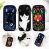 Zipper Handbag PU Leather Zipper Storage Bag New Printed Coin Purse  Outdoor Activities