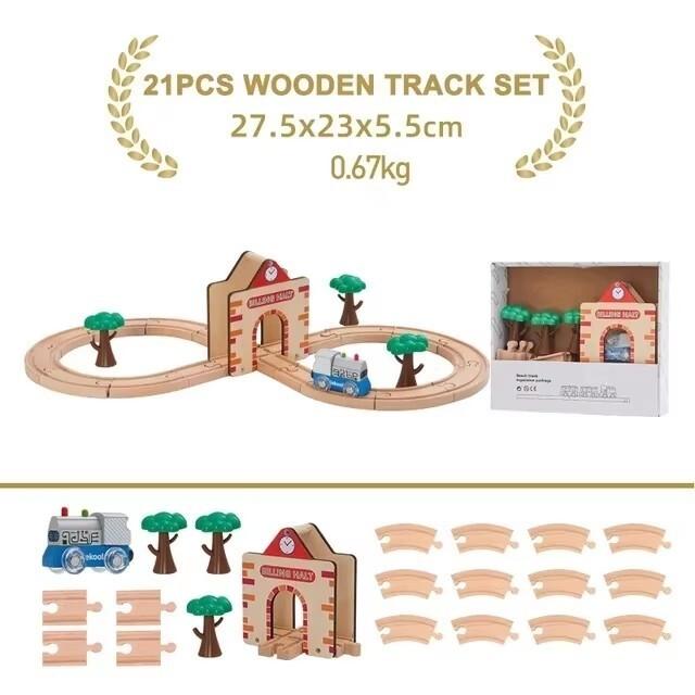 New Wooden Train Track Set Beech Wooden Railway Accessories fit for All Brand Wood Tracks Educational Toys for Children