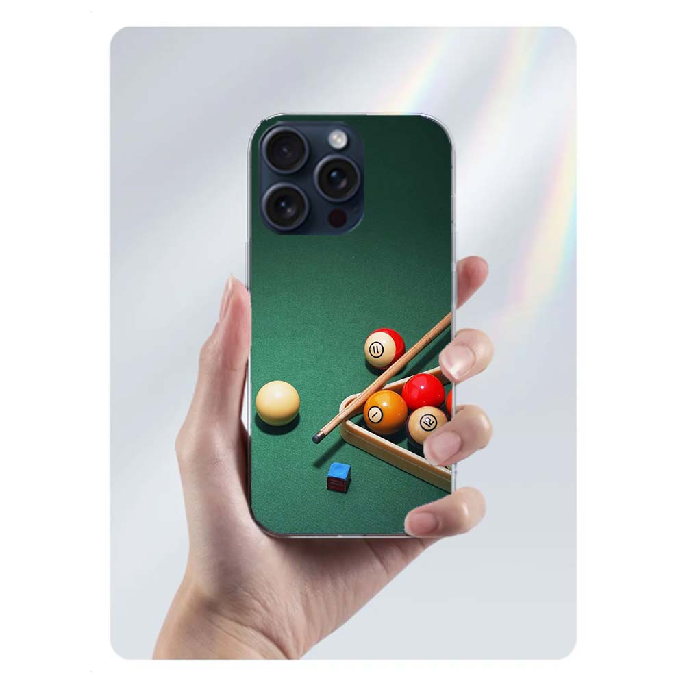 Billiards Table Party Poster Clear Phone Case For Iphone 17 Air 16 Pro Max 15 Pro 14 Plus 17E 16E 11 13 12 Mini Cover Cases Fund