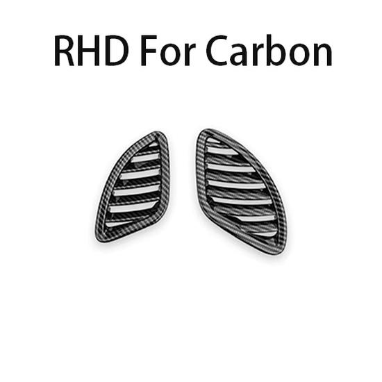 RHD Für Kia Stinger Carbonfaser Konsolenpanelabdeckung Scheinwerferverstellung Oberer Luftauslass Klimaanlagenpanelabdeckung