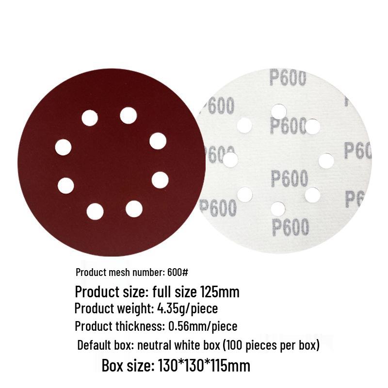 5-inch 8-Hole Red Sandpaper 125MM for Wood Sanding