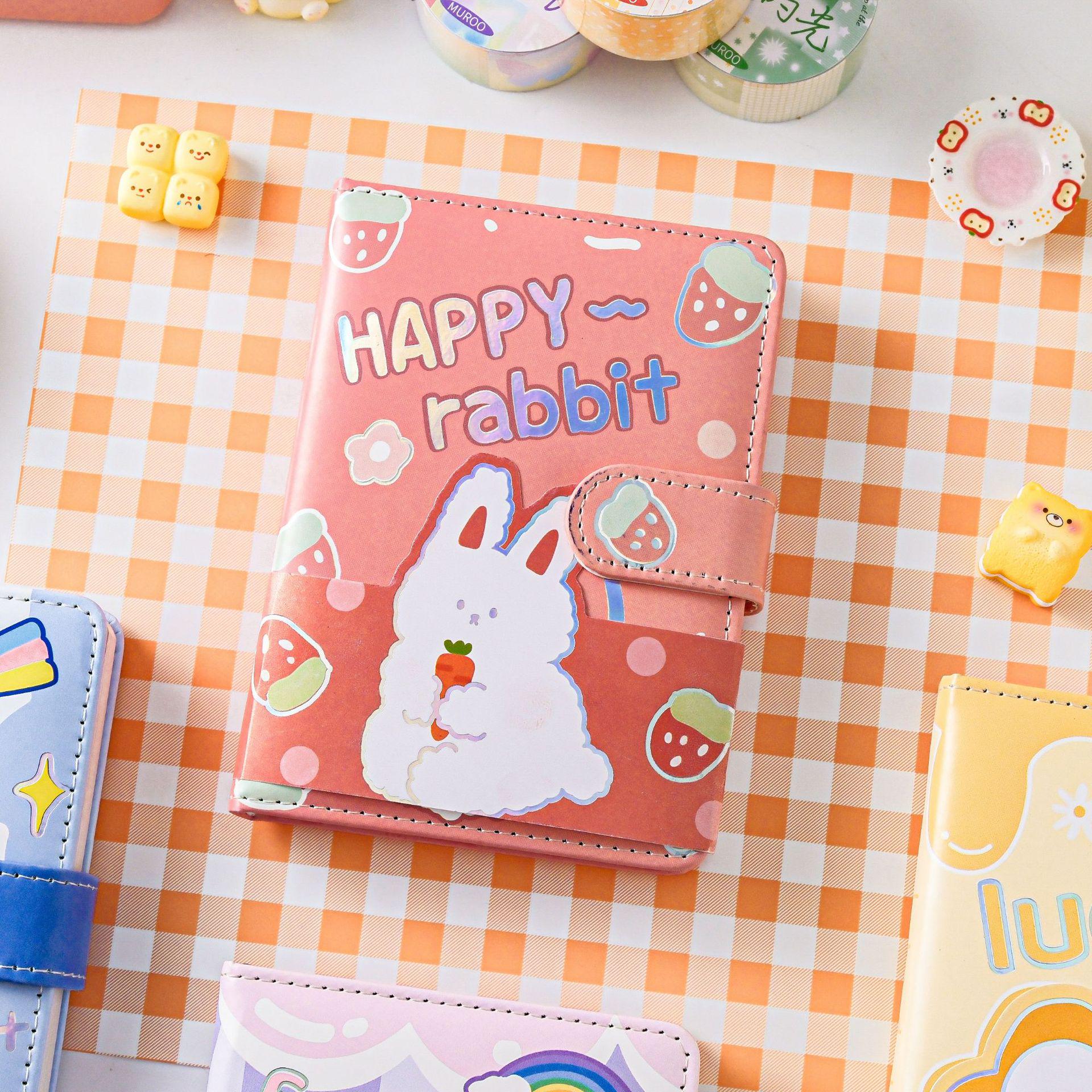 Mu Ran Cute Diary: Soft PU Leather Notebook with Magnetic Buckle and Color Pages - High Appearance Student Diary