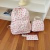 Cute Japanese School Girl Bowknot 3-Piece Backpack Set, Korean Harajuku Style, Large Capacity Casual Bookbag for Teens