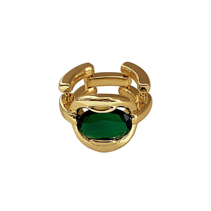 Chic Highend 925 Silver Statement Emerald Gemstone Ring For Unique Fashion Female