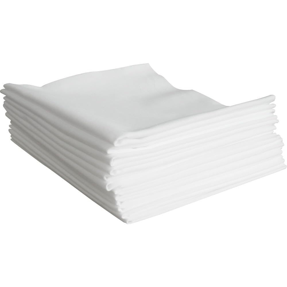 

Tokuoka L-size 12-pack Tenugui (Japanese hand towel) (Fine texture) 37cm x 92cm White Plain Bleached Cotton Fabric